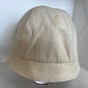 New Ralph Lauren Off White Ivory Lined Bucket Hat S/M 54cm Linen